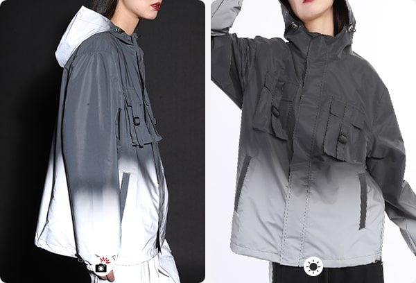 时尚双色渐变反光夹克