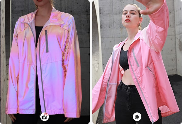 时尚炫彩渐变反光夹克