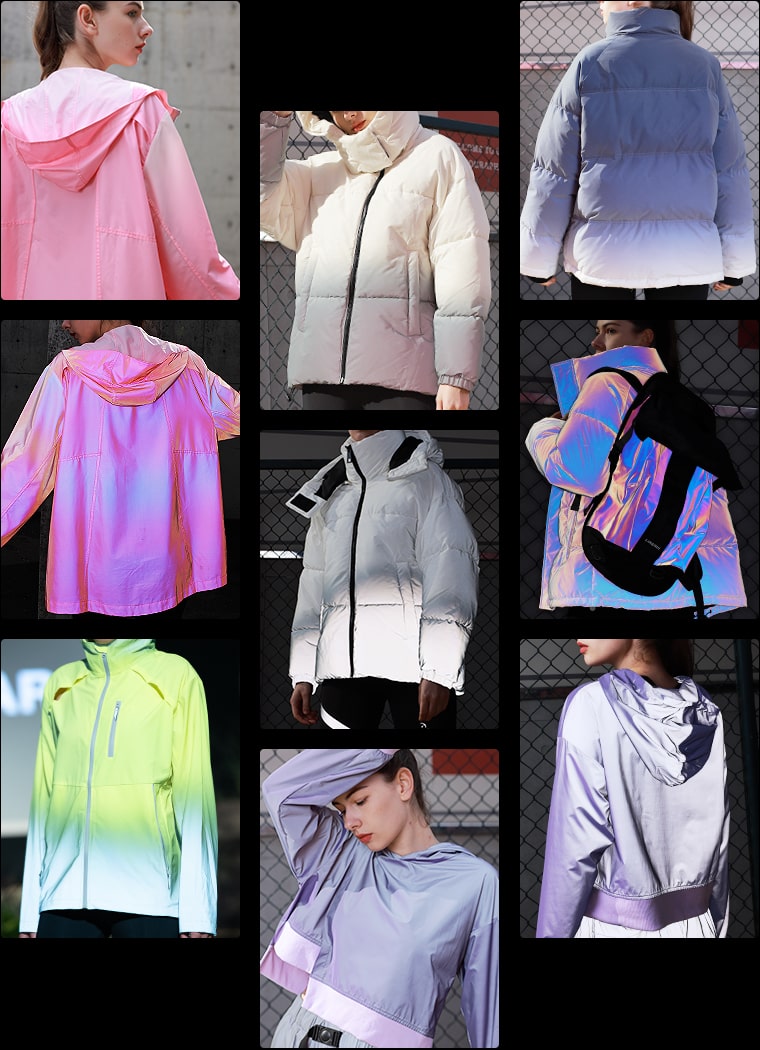 渐变反光面料潮牌服饰