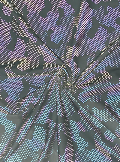 花式反光面料定制圆点七彩