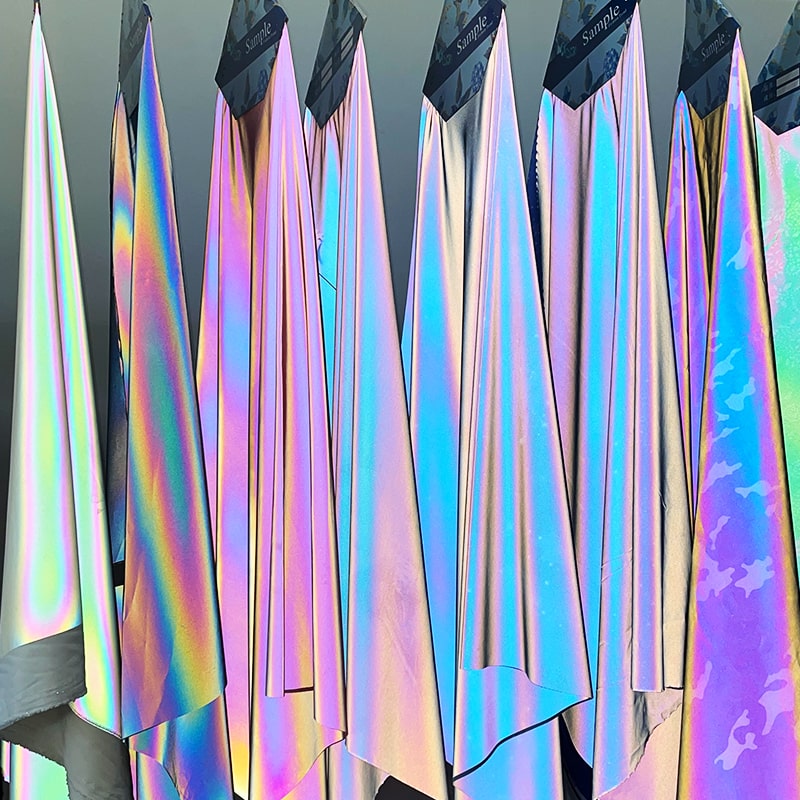 七彩炫彩酷炫潮流反光面料