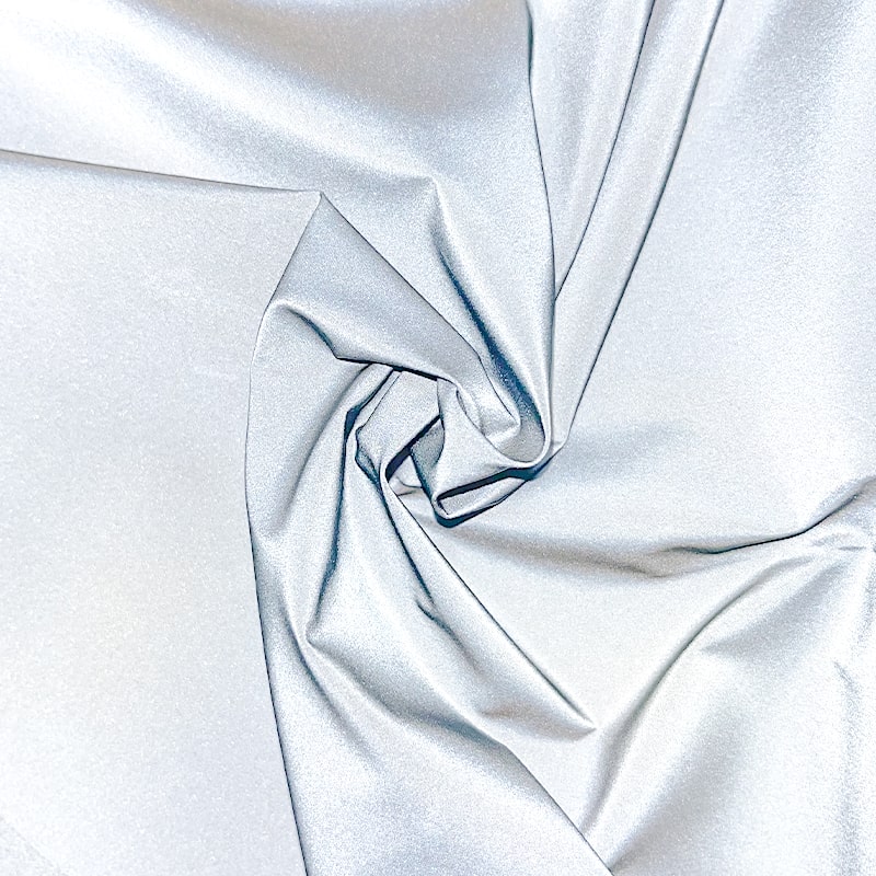 高亮亮银柔软灰色弹性反光面料