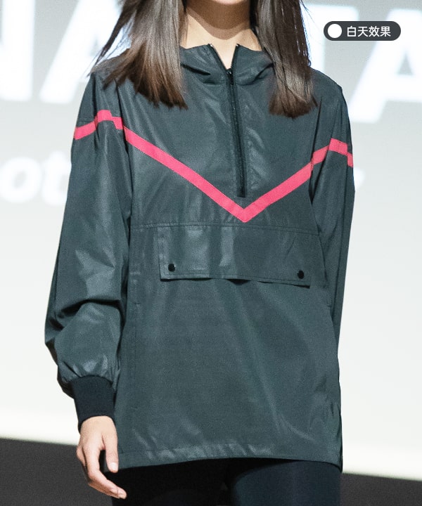 藏青色时尚反光休闲夹克