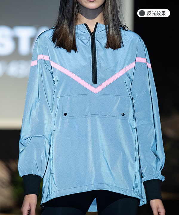 藏青色时尚反光休闲夹克