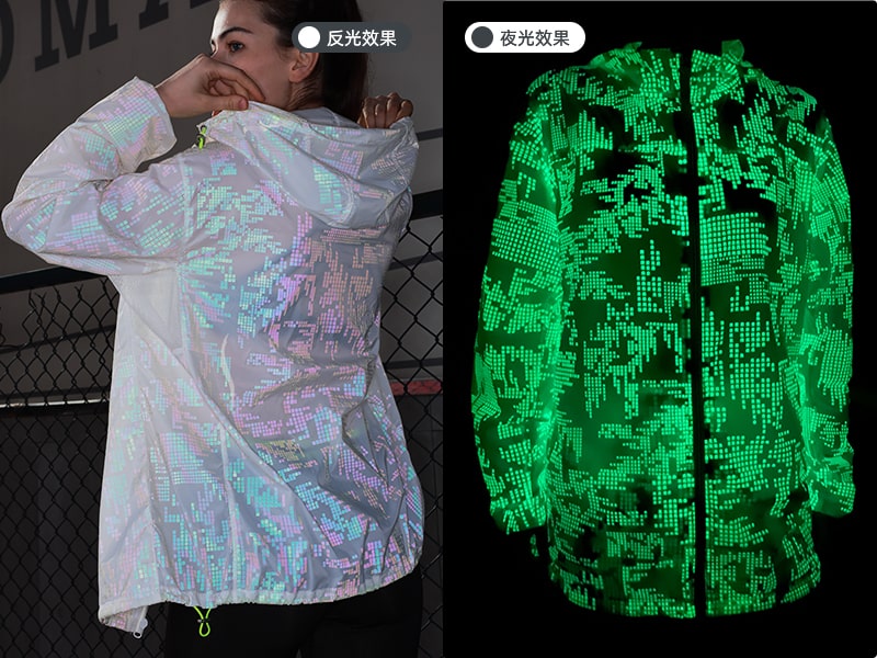 酷炫夜光反光运动夹克休闲服对比