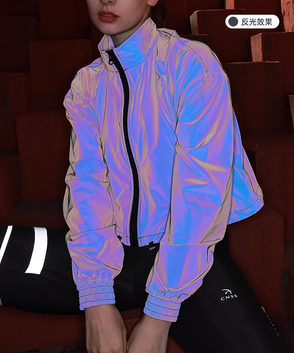 七彩炫彩酷炫潮流反光夹克